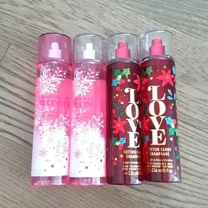 Bath and body works body mists set of 4